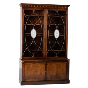 Appraisal: A Baker Georgian Style Mahogany Bookcase th Century label on