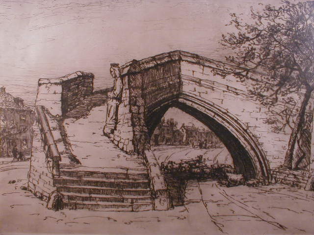 Appraisal: Harold Frank Collinson The Triangular Bridge Crowland Lincolnshire dry point