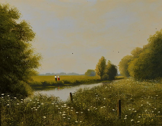 Appraisal: Lawrence Coulson British b River running through a meadow signed