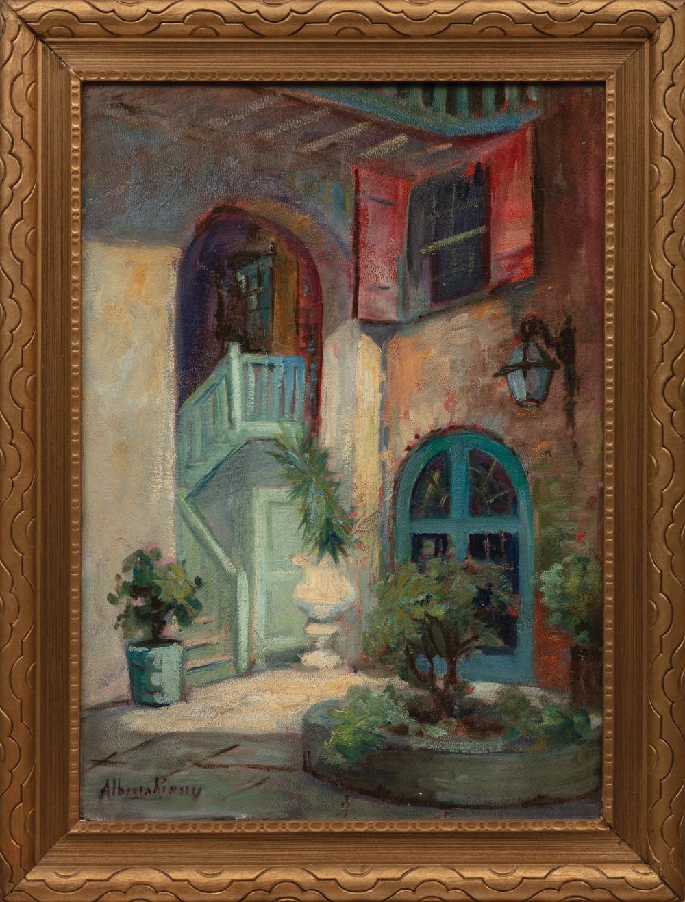 Appraisal: Alberta Kinsey American New Orleans - Brulatour Courtyard oil on