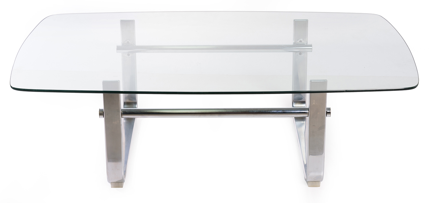 Appraisal: EERO ARNIO COFFEE TABLE Glass and chrome Finland c s