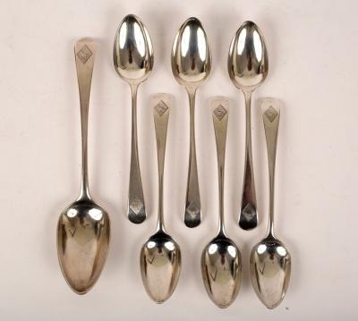 Appraisal: Four George III old English pattern silver dessert spoons William