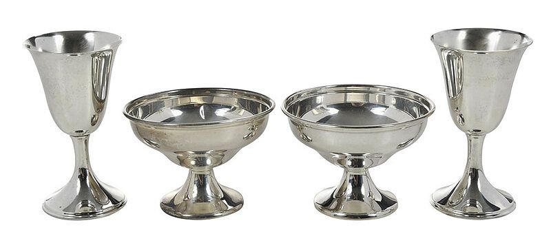 Appraisal: Thirteen Sterling Goblets American th century including eight sherbets marks