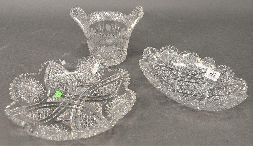 Appraisal: Three Piece Group of American Cut Glass to include a