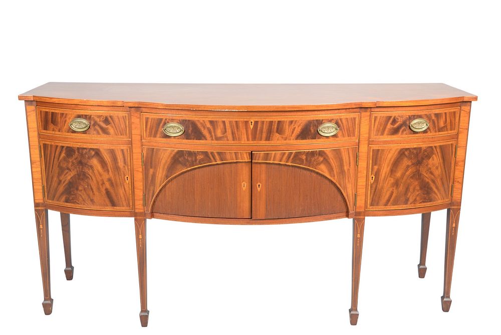 Appraisal: Margolis Mahogany Federal Style Sideboard having bowed front over three