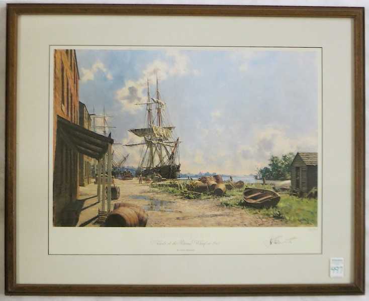 Appraisal: JOHN STOBART OFF-SET LITHOGRAPH American born Georgetown vessels at the