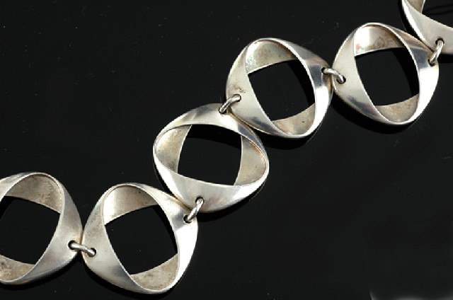 Appraisal: A silver bracelet by Georg Jensen Comprising six sterling silver