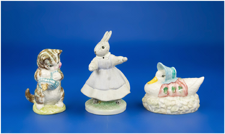 Appraisal: Three Beatrix Potter Figures Comprising Royal Albert Jemima Puddle Duck