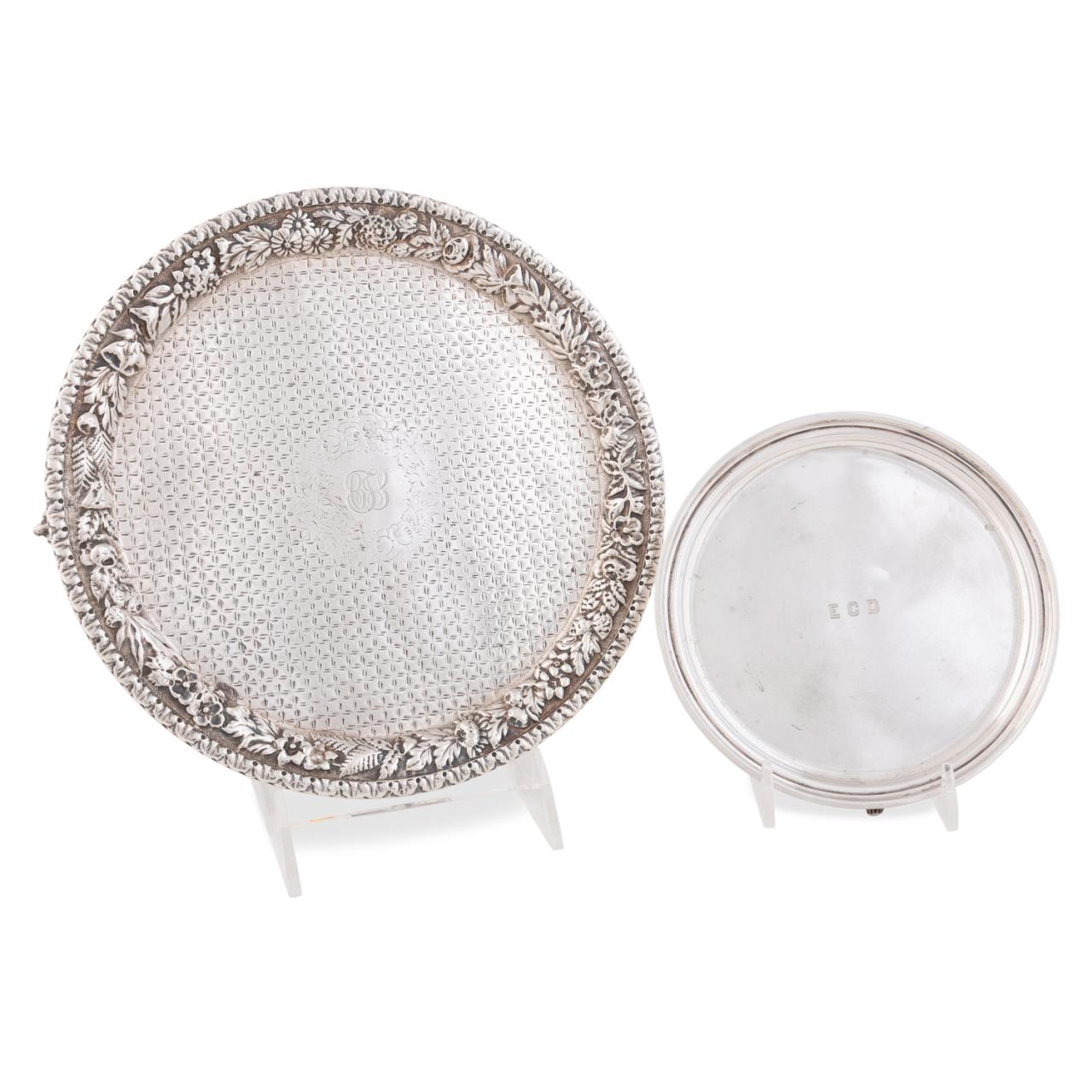 Appraisal: TWO S KIRK SON STERLING SILVER FOOTED TRAYS Two Kirk