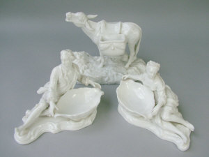 Appraisal: A pair of blanc de chine porcelain figural salts a