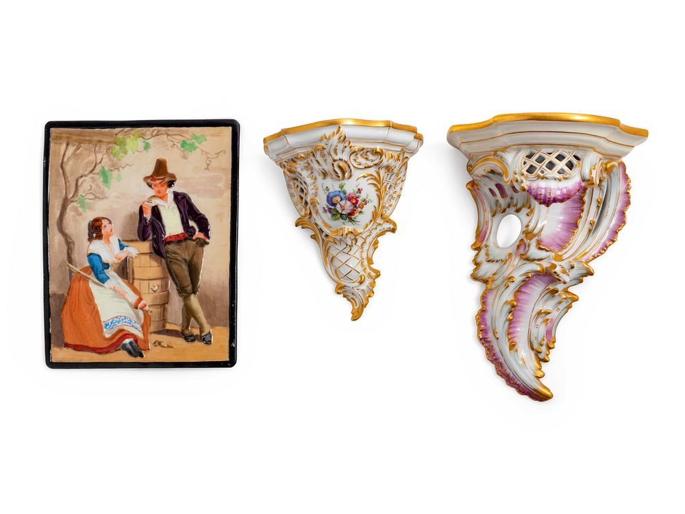 Appraisal: Two Berlin K P M Painted and Parcel Gilt Porcelain