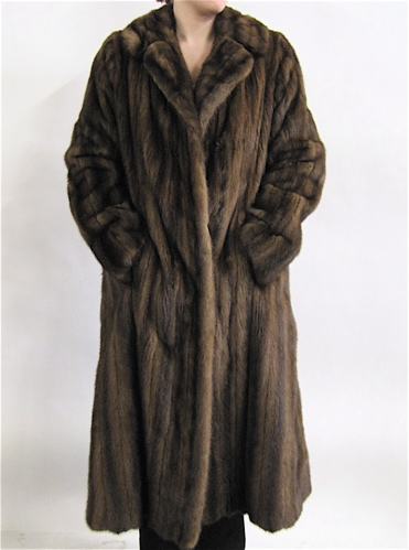 Appraisal: LADY'S FULL LENGTH MINK COAT medium size brown satin lining