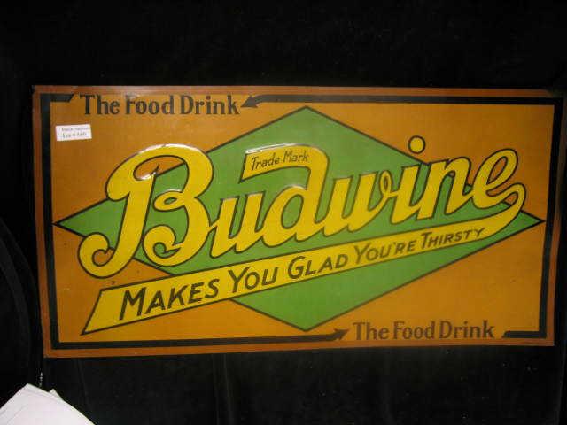 Appraisal: Tin Sign Budwine the Food Drink