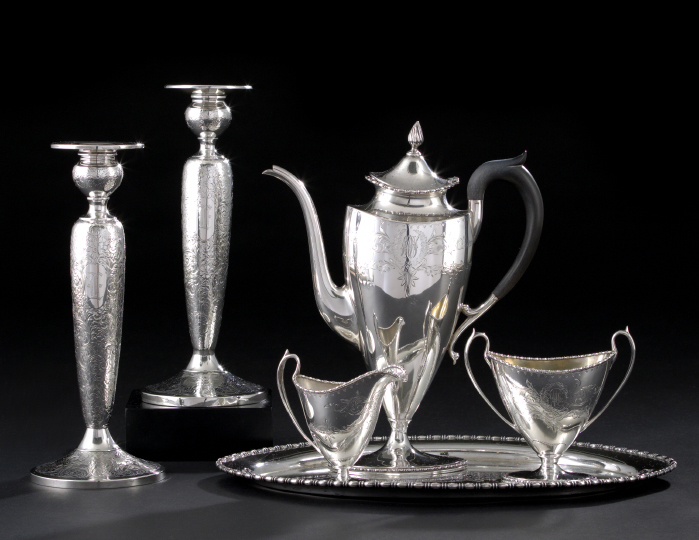 Appraisal: American Four-Piece Sterling Silver Coffee Set - by Goodnow Jenks