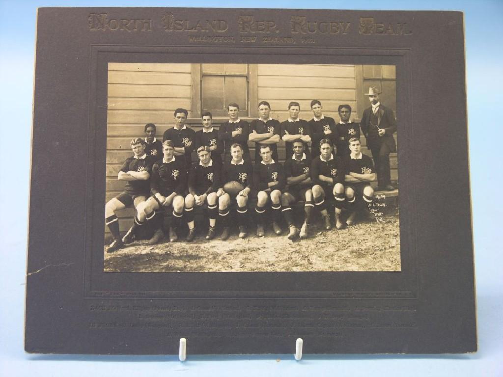 Appraisal: Team photograph North Island Rep Rugby Team All Blacks all