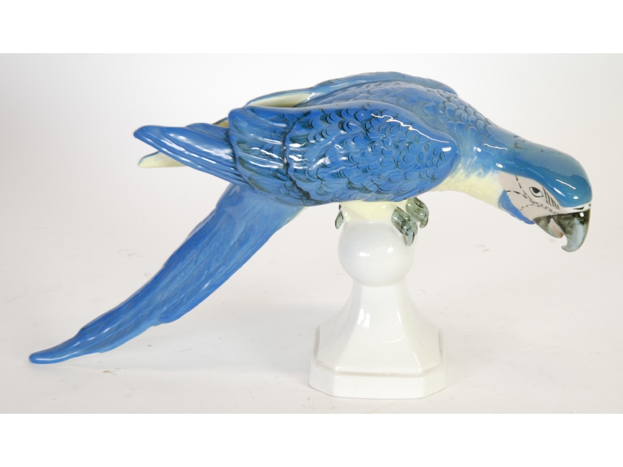 Appraisal: MODERN ROYAL DUX PORCELAIN MODEL OF A BLUE PARROT modelled