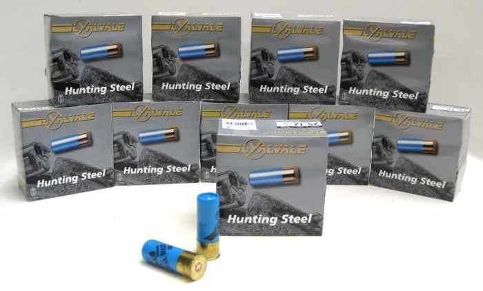 Appraisal: FOUR CASES OF LYALVALE LIMITED HUNTING STEEL SHOTGUN AMMUNITION gauge