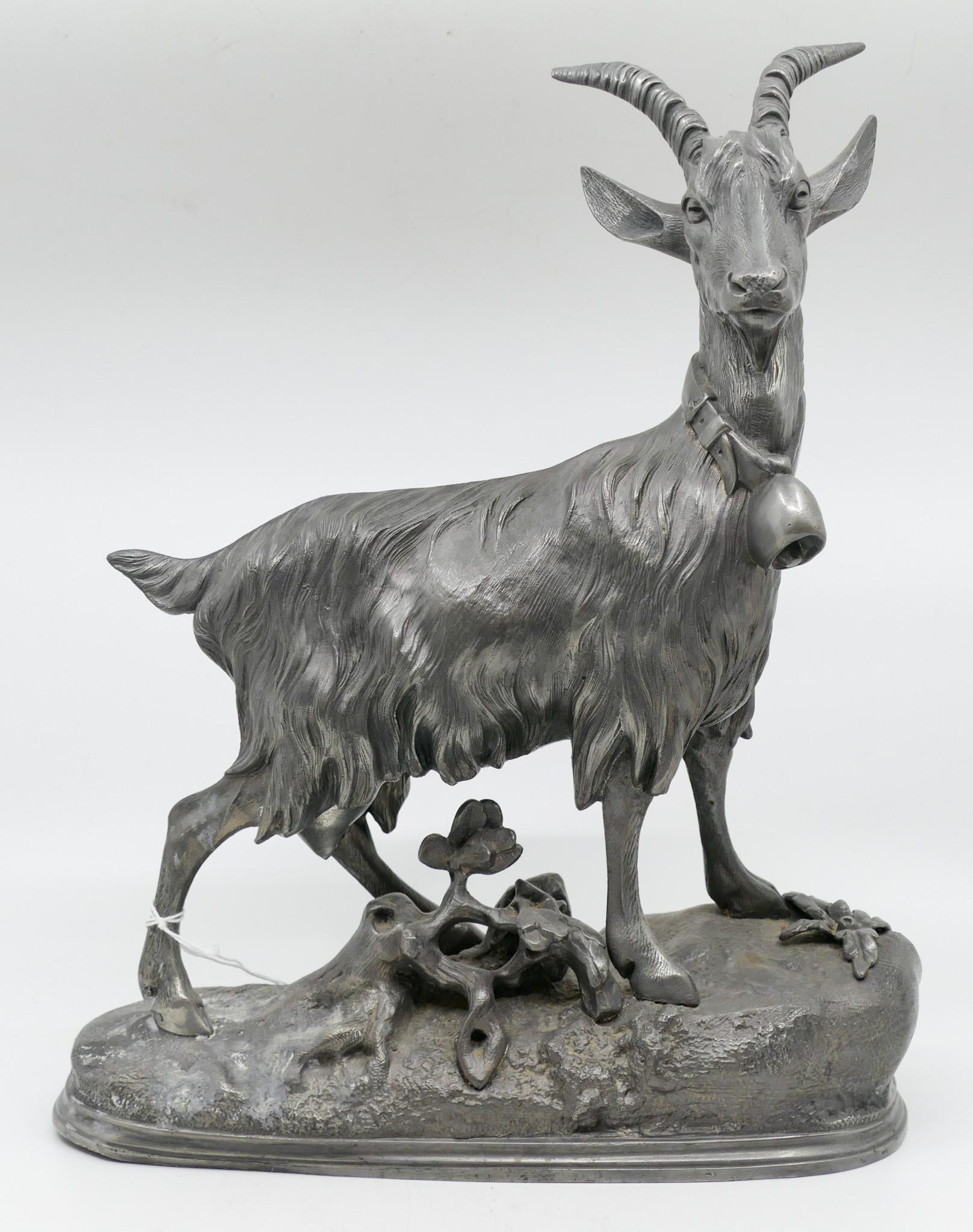 Appraisal: Antique Britannia Mountain Goat Metal Sculpture ''