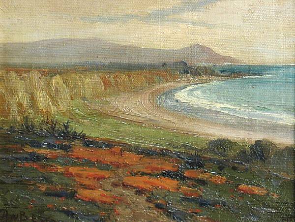 Appraisal: Arthur William Best American - A coastal view with wildflowers