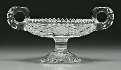 Appraisal: Fry cut glass double handled compote Astoria pattern handle marked