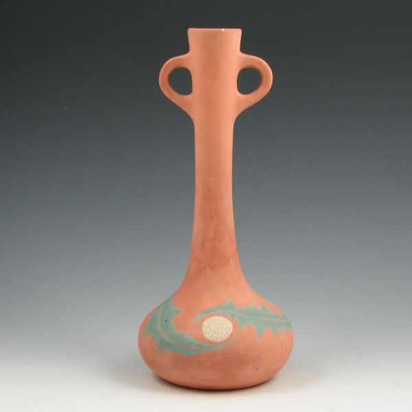 Appraisal: Very unusual Weller bottle-necked vase best identified as Matt Perfecto