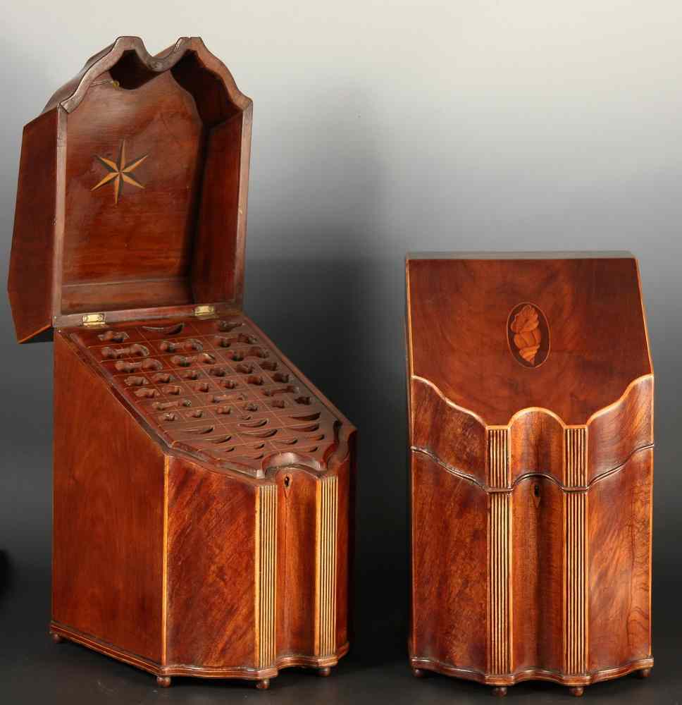 Appraisal: KNIFE BOXES - Fourth quarter th c fine pair of