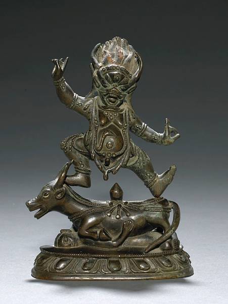 Appraisal: A small Sino-Tibetan bronze figure of Yama Dharmapala th Century