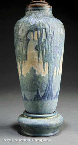 Appraisal: A Newcomb College Art Pottery Matte Glaze Lamp decorated by