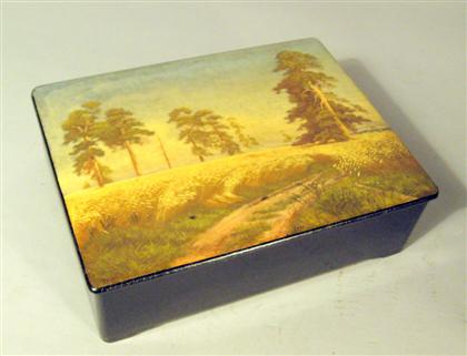 Appraisal: Russian papier-mache and lacquer box late th early th century