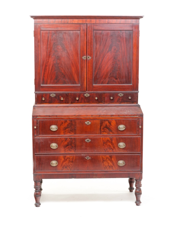 Appraisal: Ca mahogany with pine and poplar secondary Two piece Base