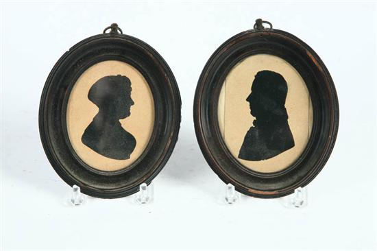 Appraisal: PAIR OF SILHOUETTES American or European st half- th century