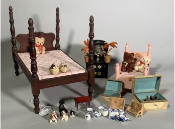 Appraisal: An assembled lot of doll beds doll furniture doll house