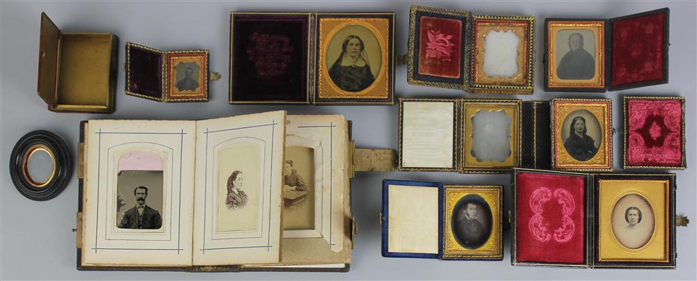 Appraisal: COLLECTION OF NINE CIVIL WAR-ERA DAGUERROTYPE AND TINTYPE PORTRAITS variously