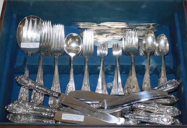 Appraisal: -PIECE STERLING SILVER FLATWARE SET BYINTERNATIONAL FONTAINE PATTERN TO INCLUDE