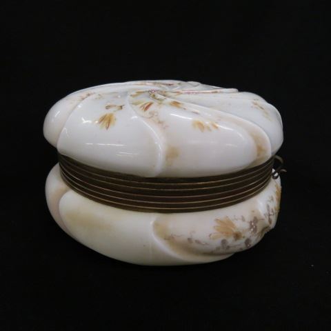 Appraisal: Wavecrest Art Glass Dresser Box floral by C F Monroe