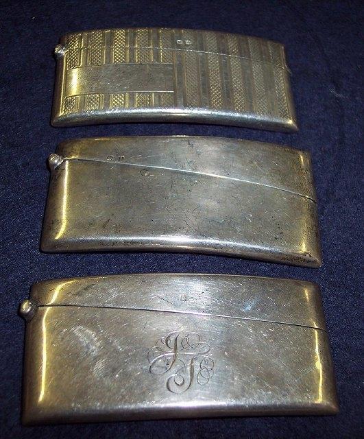 Appraisal: Two curved visiting card cases Birmingham and and another engine