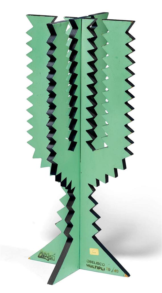 Appraisal: BALLA GIACOMO - Fiore Futurista Painted wood in green and