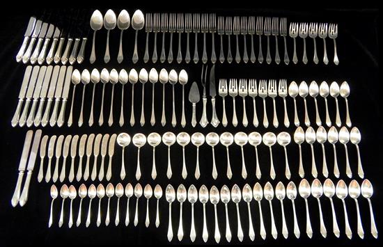 Appraisal: STERLING Dominic Haff flatware one hundred and thirty-one pieces twelve