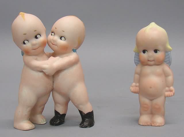 Appraisal: Kewpie Huggers and blonde Bisque huggers are marked Made in