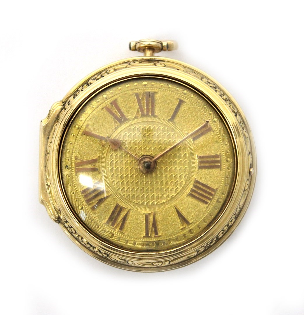 Appraisal: An early George III gold twin cased openfaced pocket watch