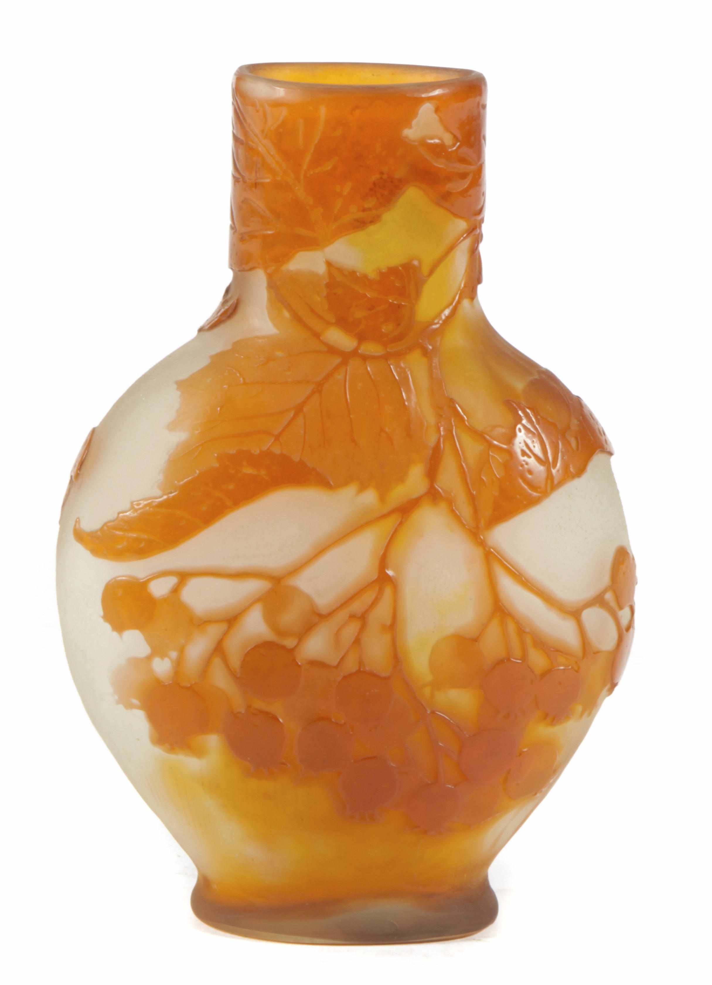 Appraisal: A Gall fire polished glass vase circa signed Gall in