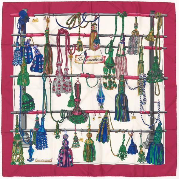 Appraisal: HERMES SILK TWILL SCARF PASSEMENTERIE DESIGNED BY FRANCOISE HERON x