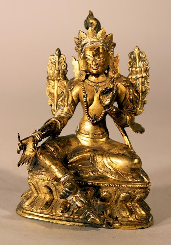 Appraisal: Bronze sculpture of Green Tara Bronze sculpture of Green Tara