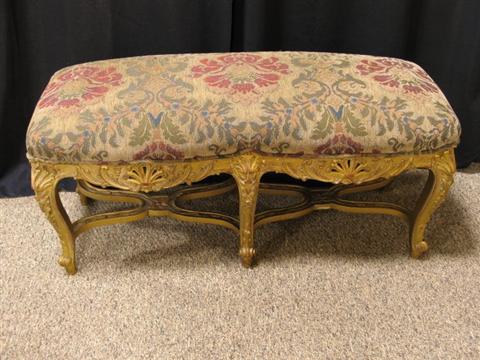 Appraisal: LOUIS XIV STYLE GILTWOOD BANQUETTE Early th century with an