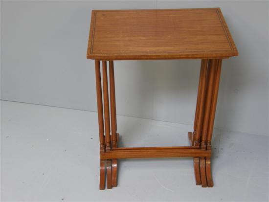 Appraisal: Nest of three early twentieth century satinwood and crossbanded tables