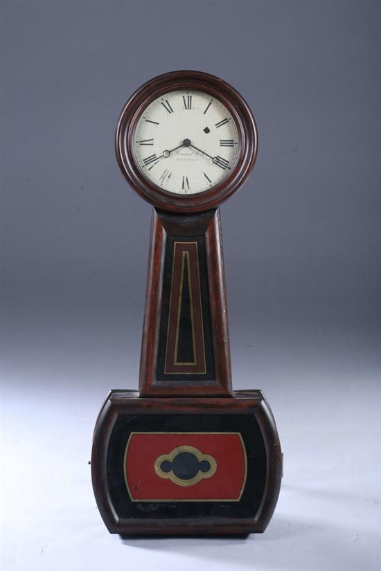 Appraisal: E HOWARD WEIGHT-DRIVEN BANJO CLOCK th century Case of cherry