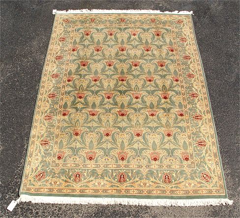 Appraisal: HAND TIED FLORAL DESIGN INDO PERSIAN CARPET Approx ' ''