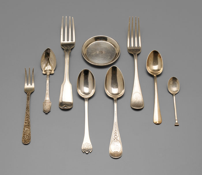 Appraisal: Assorted Silver Items th and th century Tiffany sterling forks