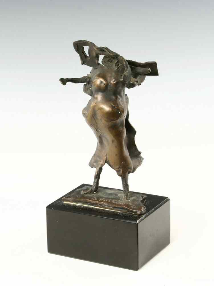 Appraisal: SCULPTURE - Abstract figural bronze depicting female figure with outstretched