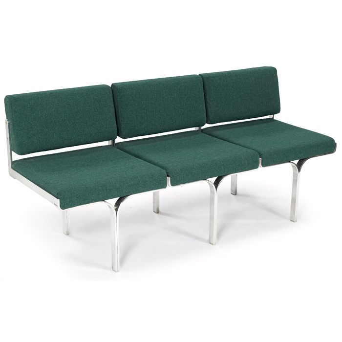 Appraisal: John Behringer Link sofa by Fabry Associates s polishedaluminum frame